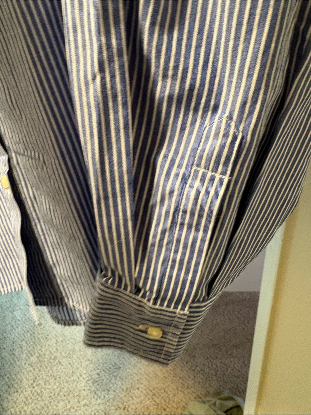 GAP Blue Striped Poplin oversized Button-Down shirt L - Picture 4 of 9